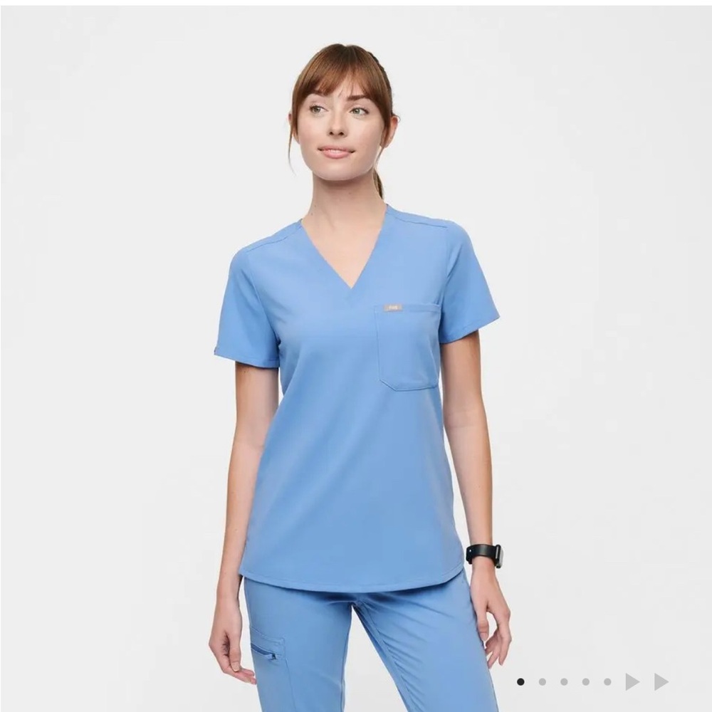 Figs Blue Short Sleeve Tee